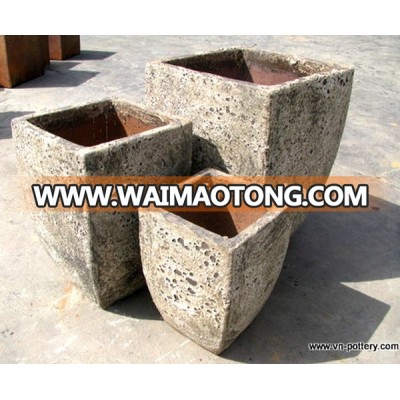 [wholesale] Sea Foam pots - Atlantis planters - Sandstone outdoor pottery pots - Vietnam pottery Manufacturer