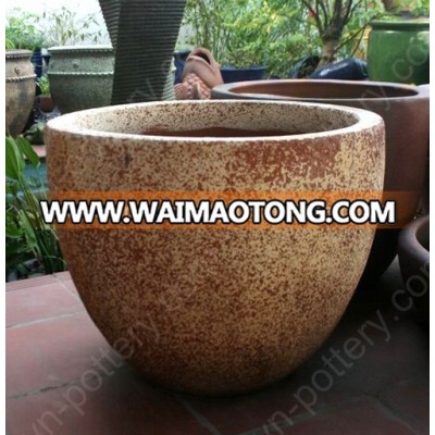 [wholesale] Egg round dark clay vase - Rustic Copper pots (New) - Garden urns planters - Vietnam pottery Manufacturer