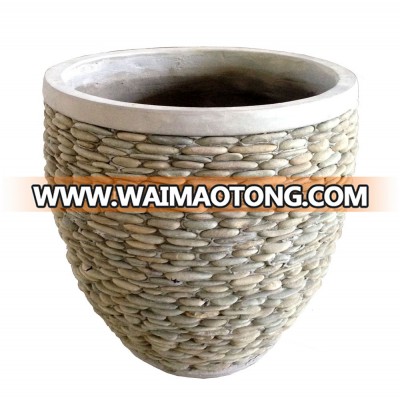 [wholesale] Stacked stone slate planters / pot / vase / bowl / garden urn - Pebble & slate water fountain