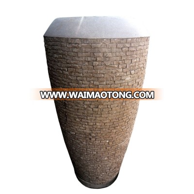 [wholesale] Stacked stone slate planters / pot / vase / bowl / garden urn - Pebble & slate water fountain