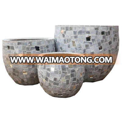 [wholesale] Natural stacked stone slate planter - pot