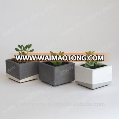 Triangular /Rectangular /Cube mini concrete pots - small cement Pots & Garden decor [Wholesale]