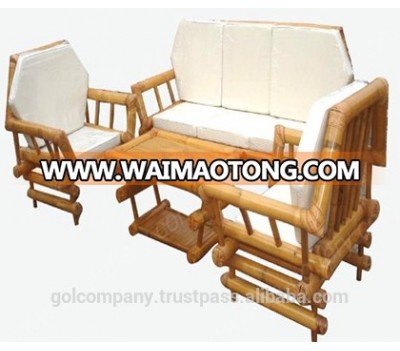 Bamboo dining set - Double chair / two seat - Bamboo furniture / table / stool / ottoman for living room, [wholesale]