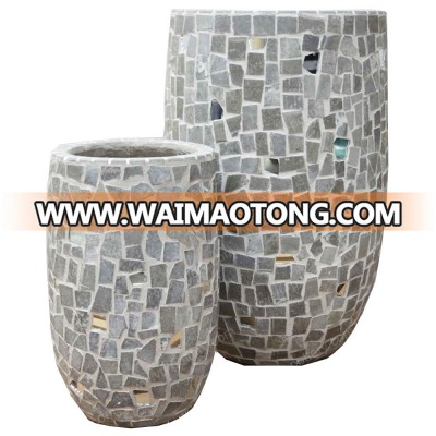 [wholesale] Stacked stone slate planters / pot / garden urn